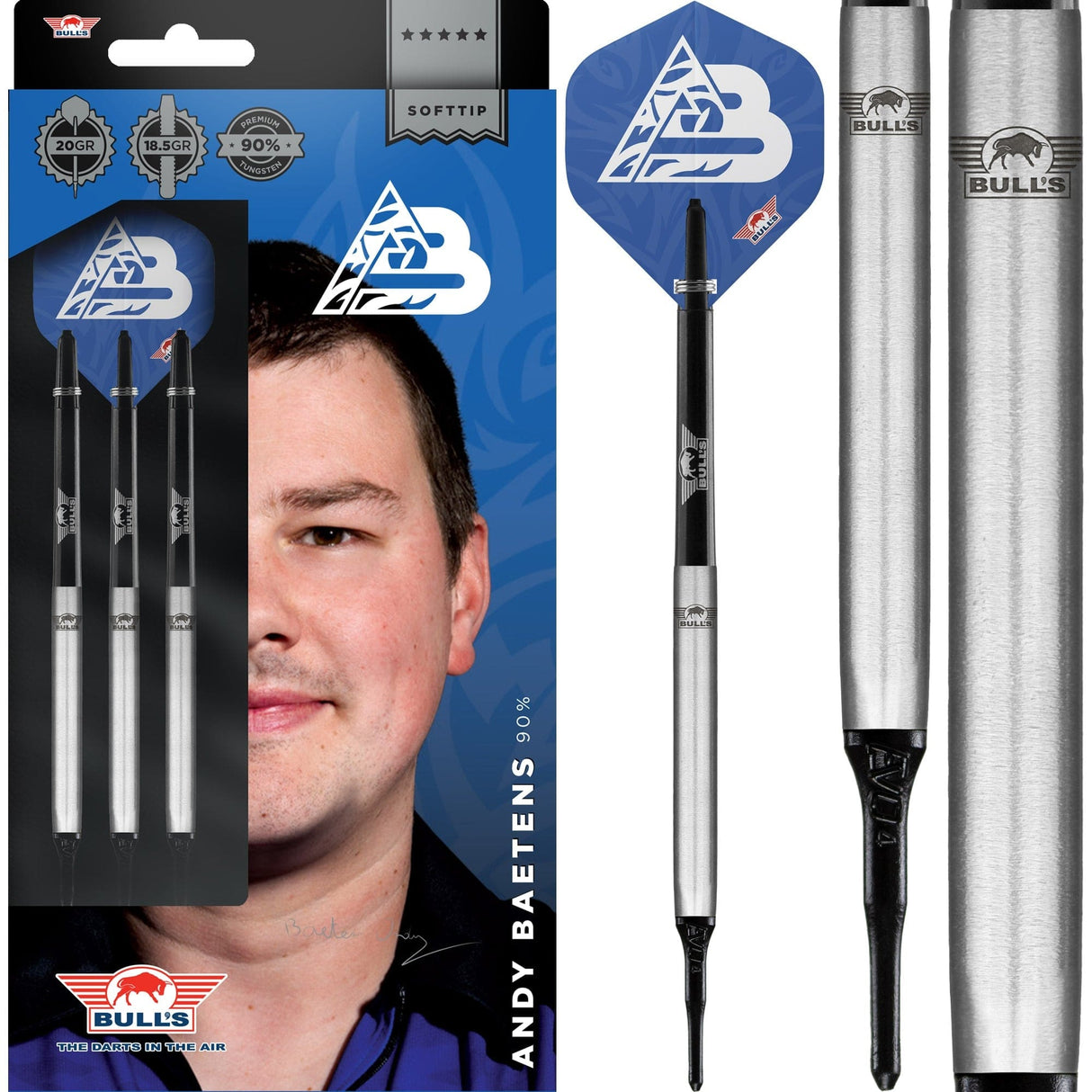 Bulls Andy Baetens Darts - Soft Tip - 90% - Smooth 20g