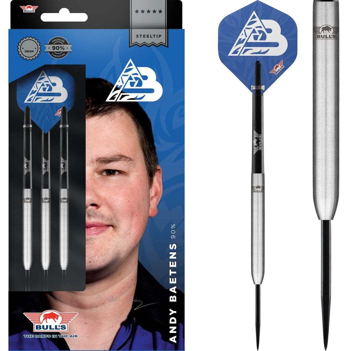 Bulls Andy Baetens Darts – Stahlspitze – 90 % – glatt