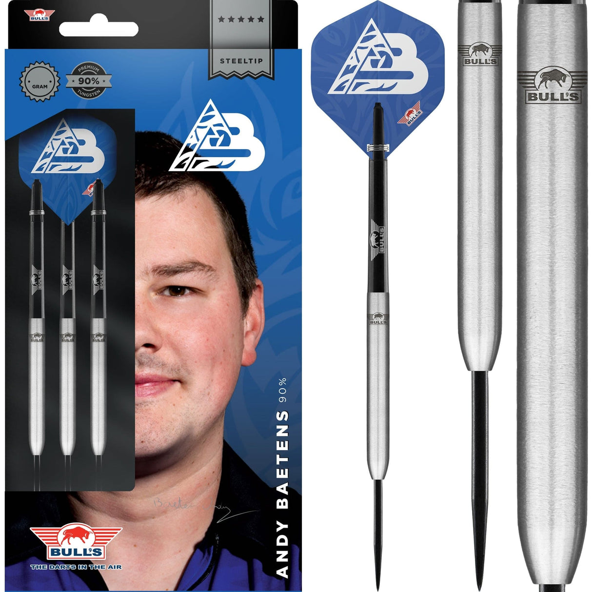 Bulls Andy Baetens Darts – Stahlspitze – 90 % – glatt