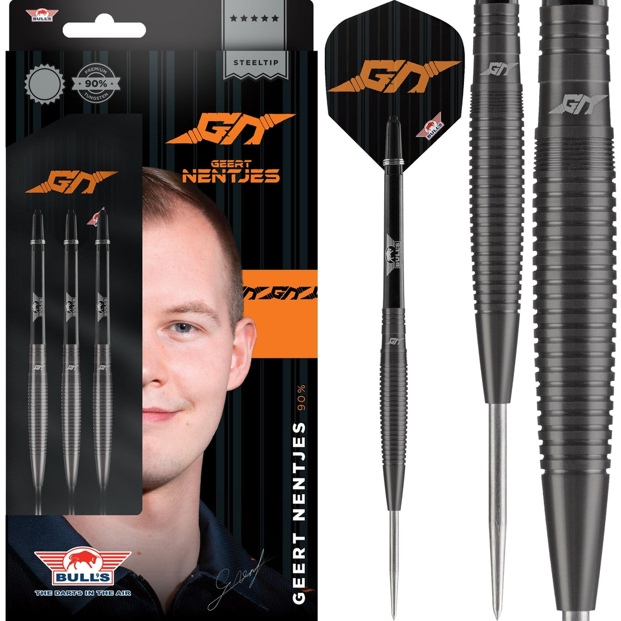 Bulls Geert Nentjes Darts - Steel Tip - 90% - Black Titanium