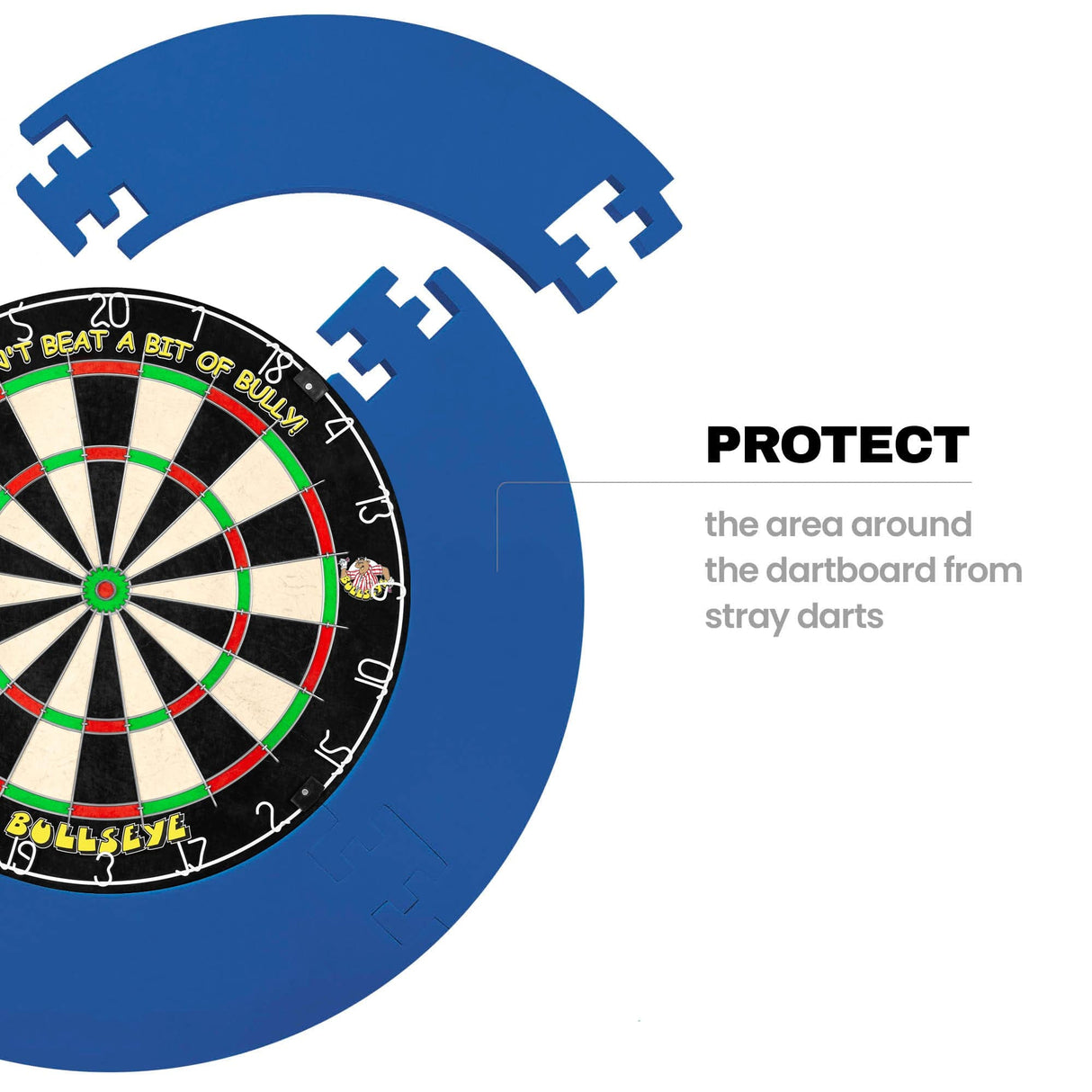 *Bullseye Home Darts Centre - Surround, Dartboard, 6 Darts - Bully Logo
