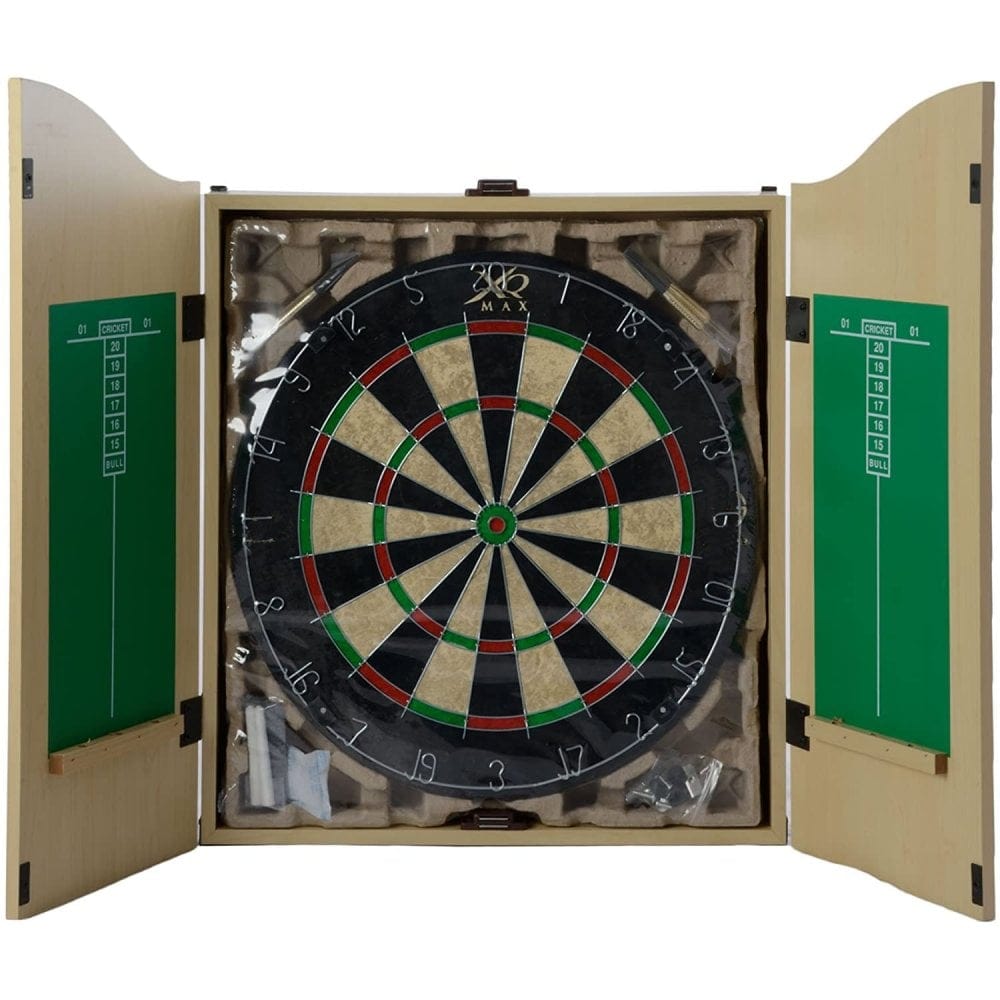 XQMax - Home Darts Centre - Cabinet With Dartboard And Darts - Light Oak