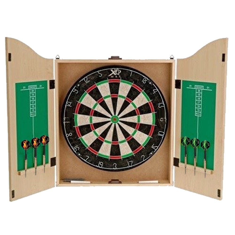 XQMax - Home Darts Centre - Cabinet With Dartboard And Darts - Light Oak