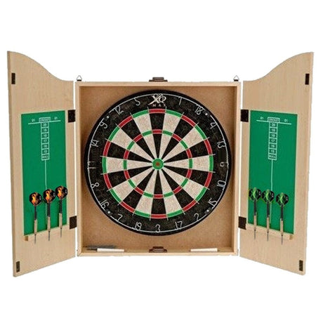 XQMax - Home Darts Centre - Cabinet With Dartboard And Darts - Light Oak