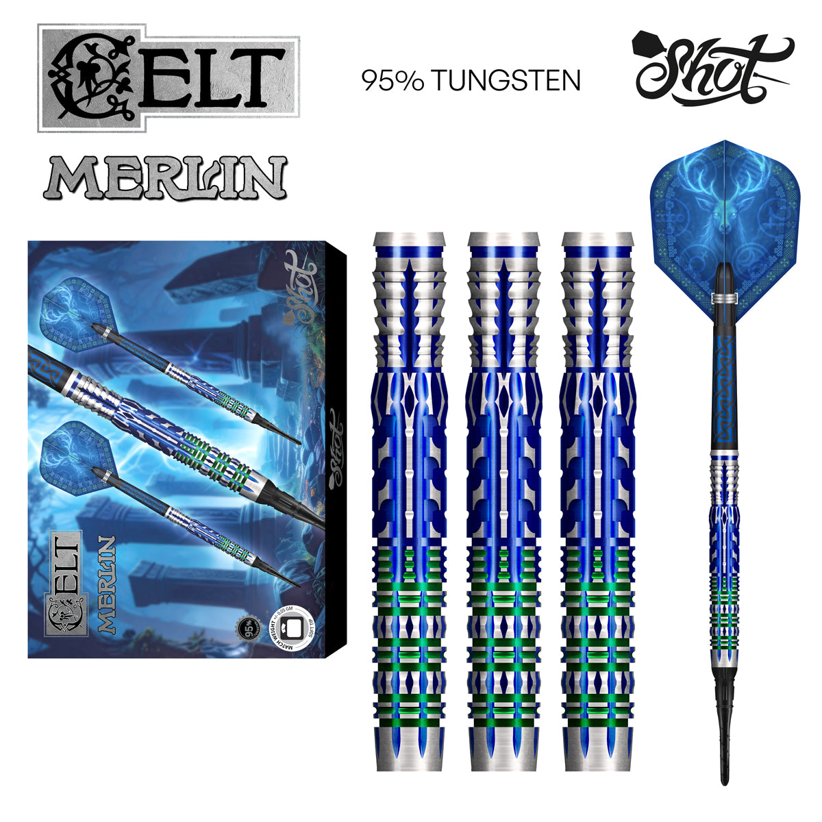 Shot Celt Darts - Welche Spitze - 95% Tungsten - Merlin