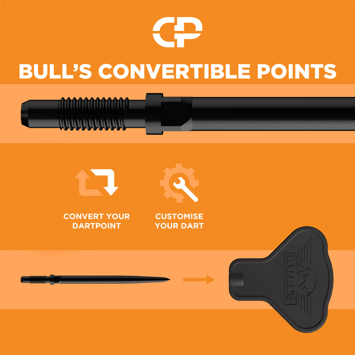 Bulls Max Hopp CP Darts - Stahlspitze - 95% Tungsten