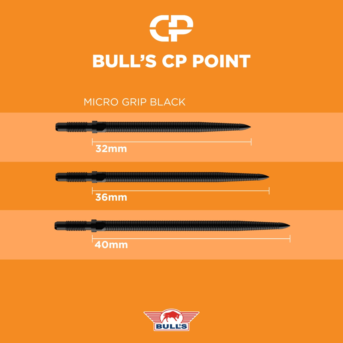 Bulls CP Dartspitzen - Stahlspitze - Mikro Grip