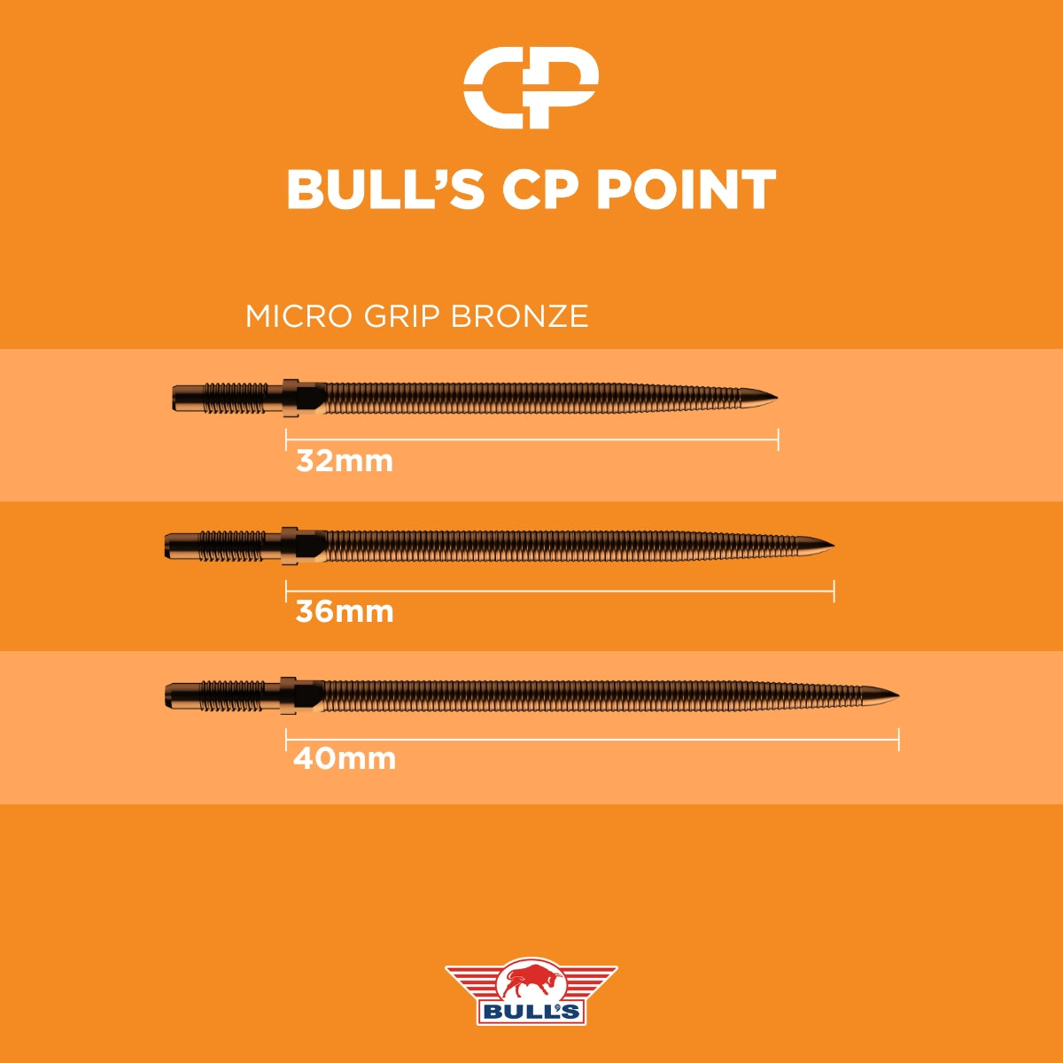 Bulls CP Dartspitzen - Stahlspitze - Mikro Grip