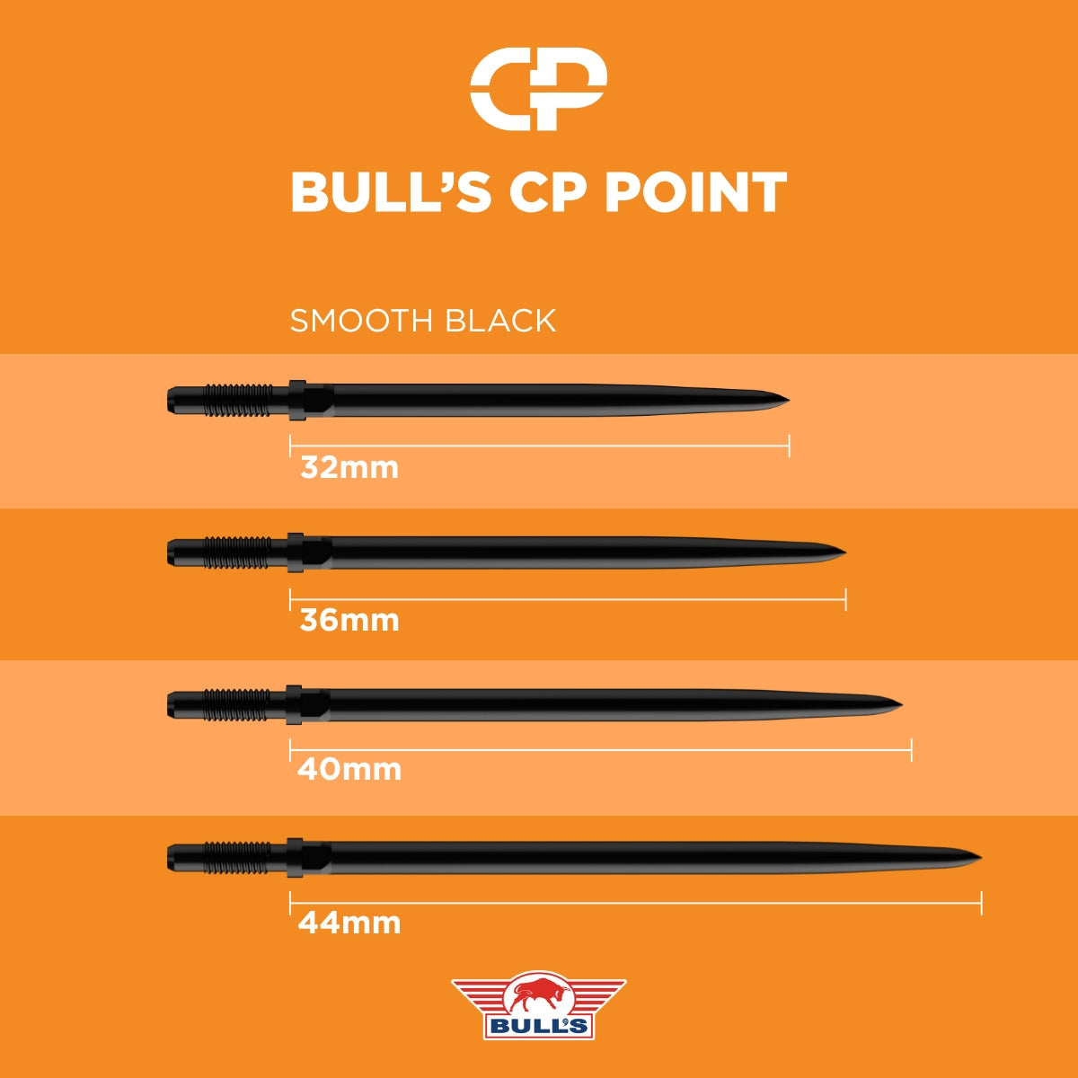 Bulls CP Dartspitzen - Stahlspitze - Glatt