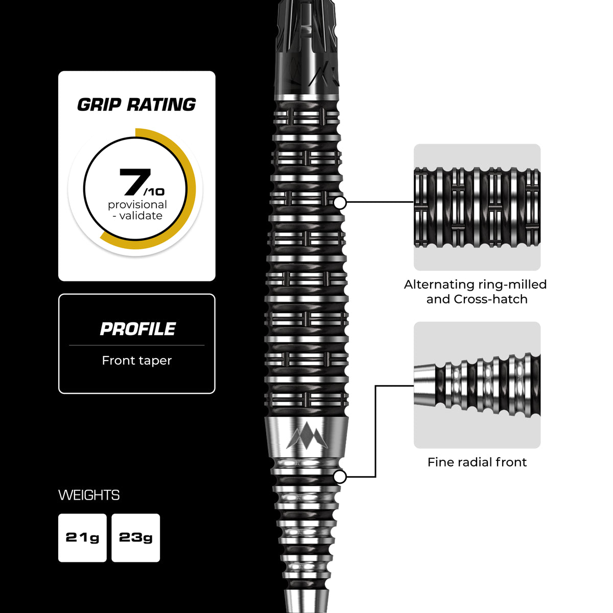 Mission Cameron Carolissen R2.5 Darts - Stahlspitze - 95% Tungsten