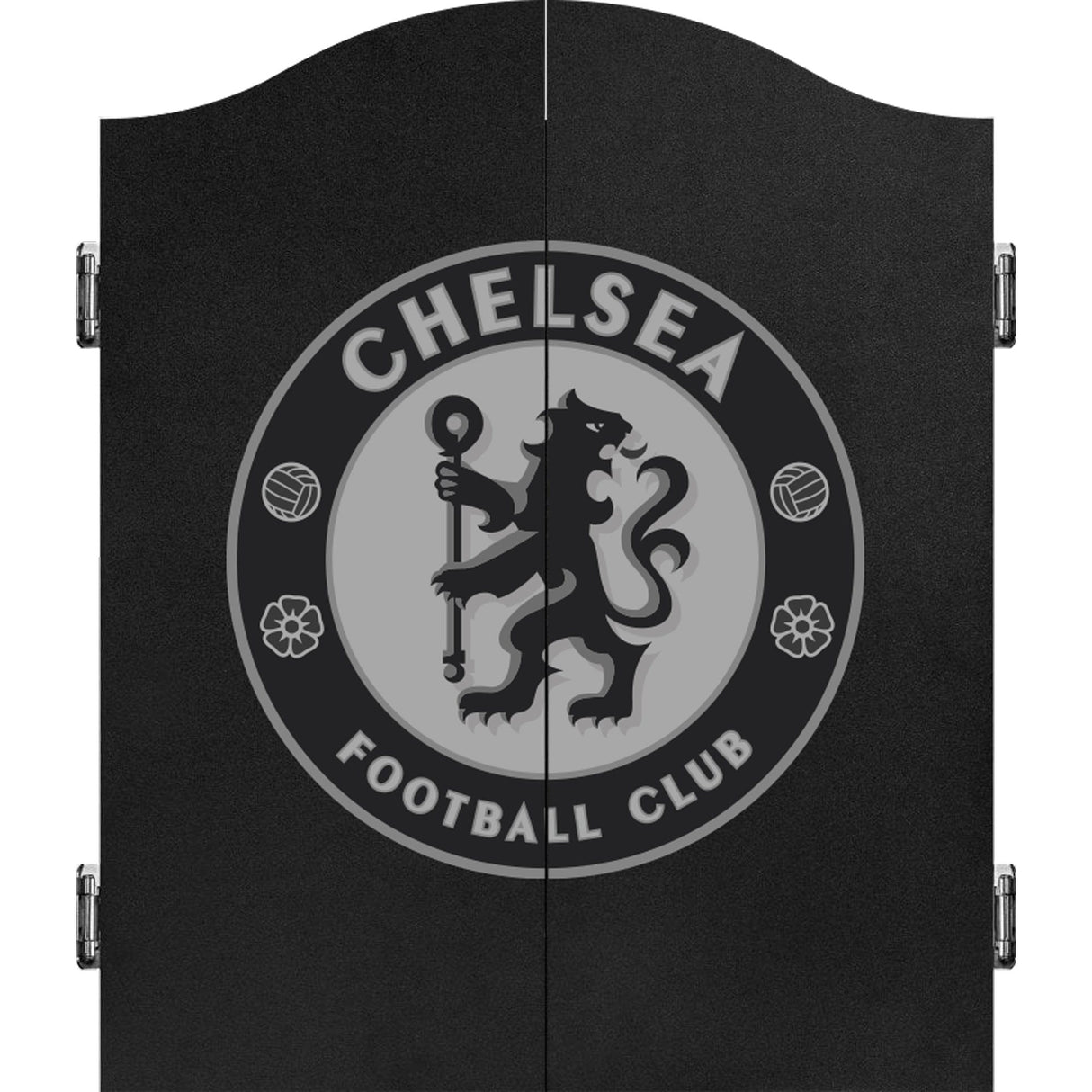 Chelsea Football Dartboard Cabinet - Official Licensed - C4 - Monochrome