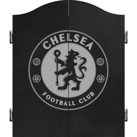 Chelsea Football Dartboard Cabinet - Official Licensed - C4 - Monochrome