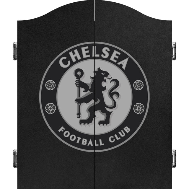 Chelsea Football Dartboard Cabinet - Official Licensed - C4 - Monochrome