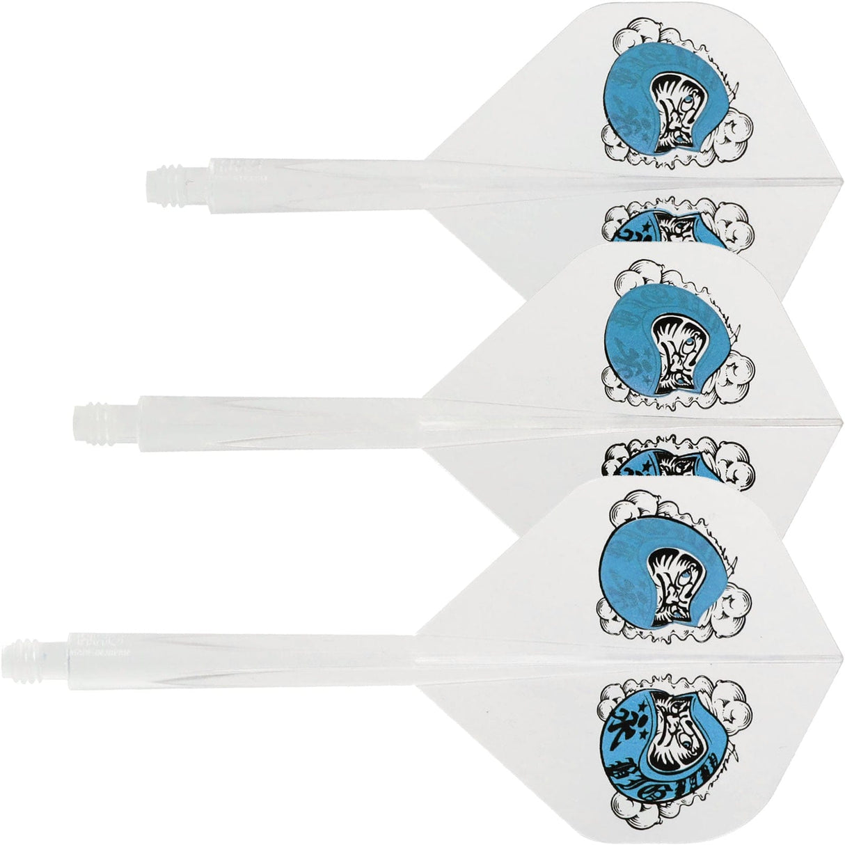 Condor AXE Dart Flights - Standard - Daruma Baby - Clear X Blue