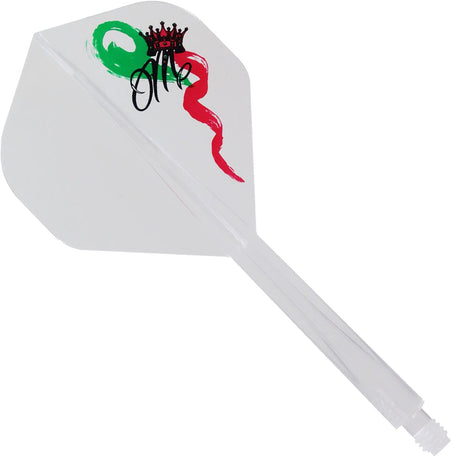 Condor AXE Dart Flights - Standard - Red Crown - Clear Long