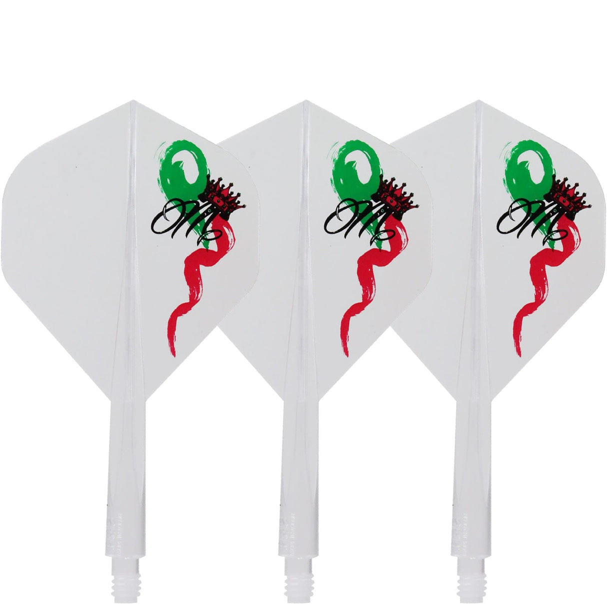 Condor AXE Dart Flights - Standard - Red Crown - Clear