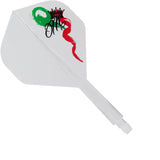 Condor AXE Dart Flights - Standard - Red Crown - Clear Short