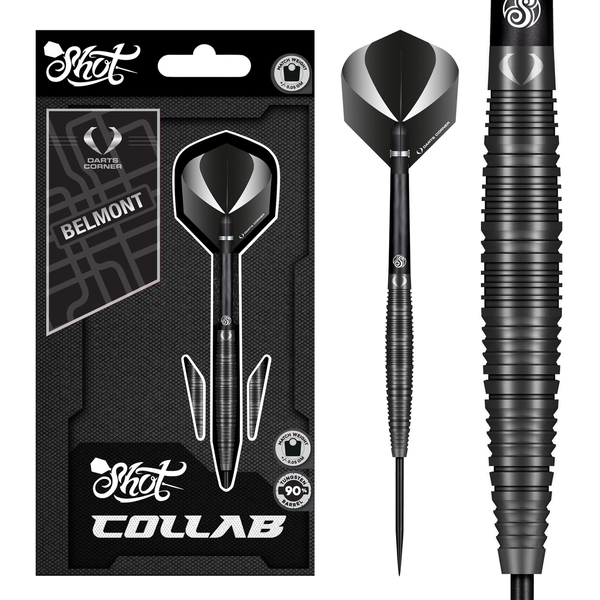Shot x DC Collab Darts - Stahlspitze - 90% Tungsten - Belmont