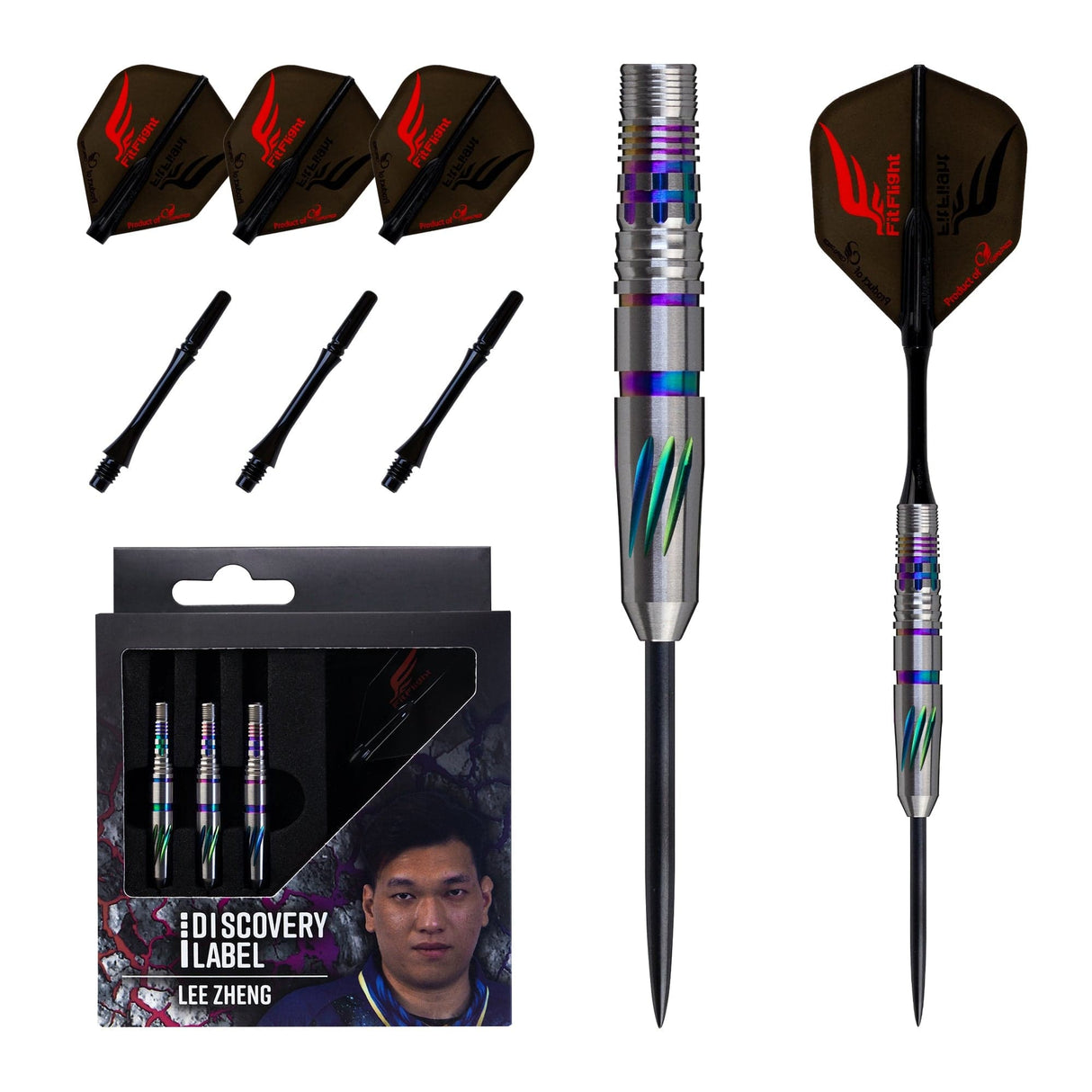 Cosmo Discovery Label Darts - Steel Tip - 90% Tungsten - Lee Zheng - 22g PERS