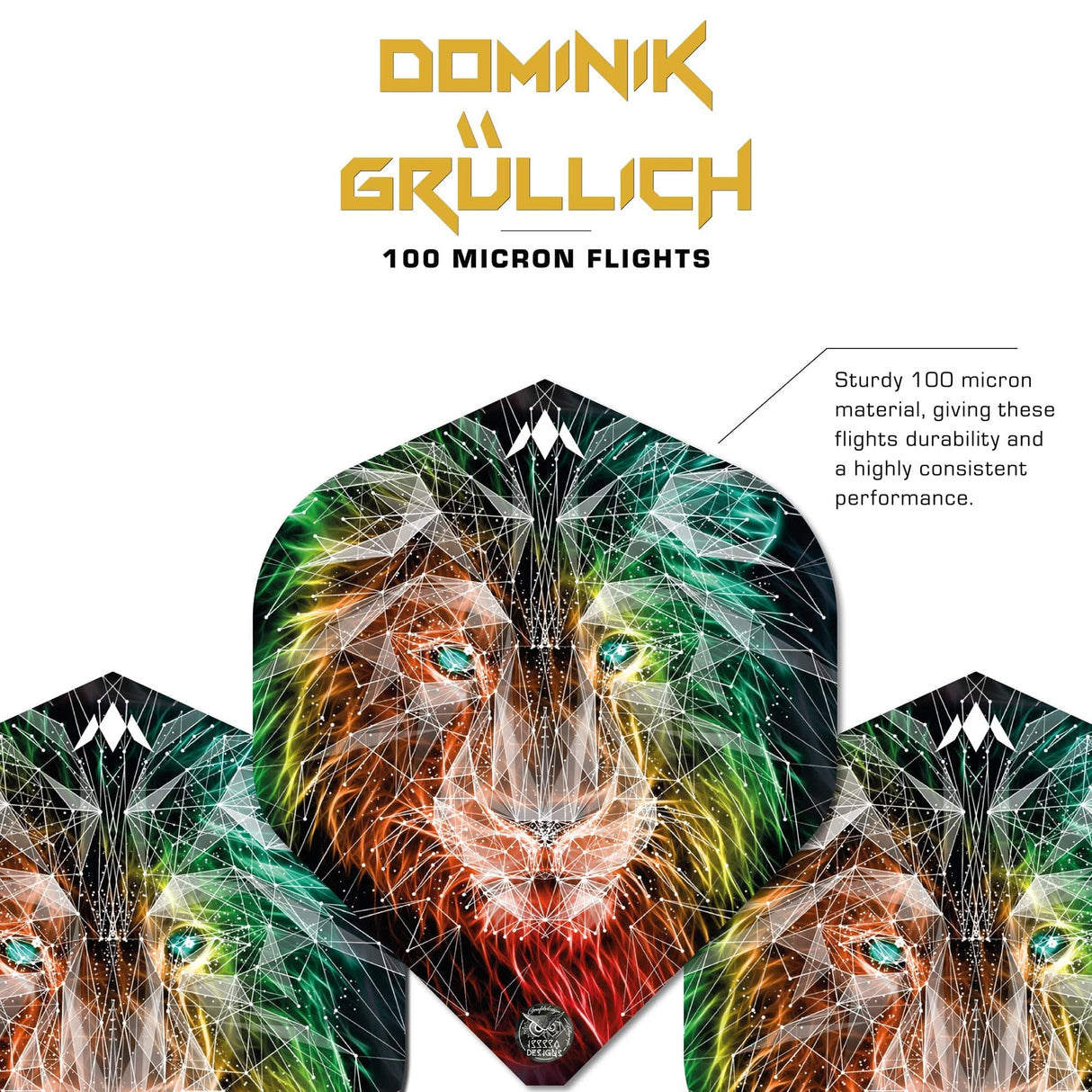 Mission Solo Dart Flights - 100 Micron - Std - No2 - Dominik Grüllich