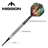 Mission Dominik GrÃ¼llich Darts - Soft Tip - 95% Tungsten - Silver-Black Rings