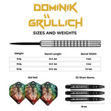 Mission Dominik GrÃ¼llich Darts - Steel Tip - 95% Tungsten - Silver-Black Rings