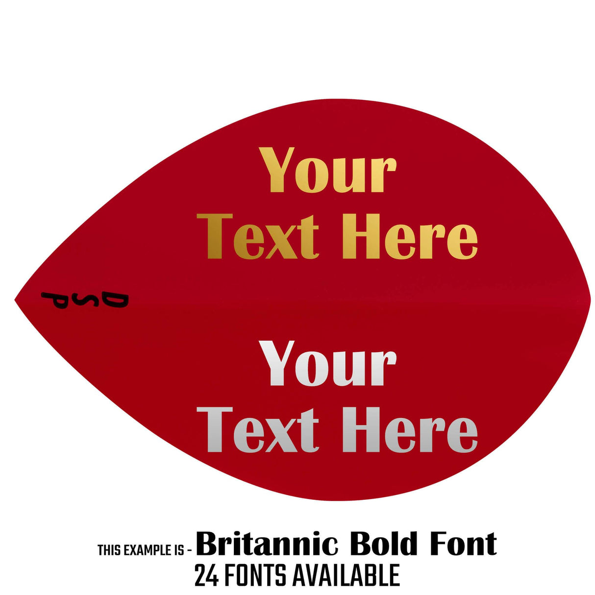Personalisierte Flights - Hot Foil - 5 Sets - Poly Plain - Birne - Rot