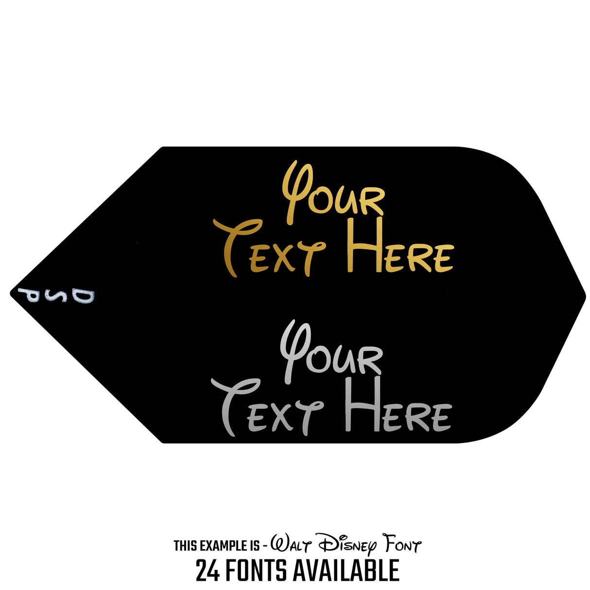 Personalisierte Flights - Hot Foil - 5 Sets - Poly Plain - Slim - Schwarz