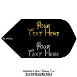 Personalisierte Flights - Hot Foil - 5 Sets - Poly Plain - Slim - Schwarz