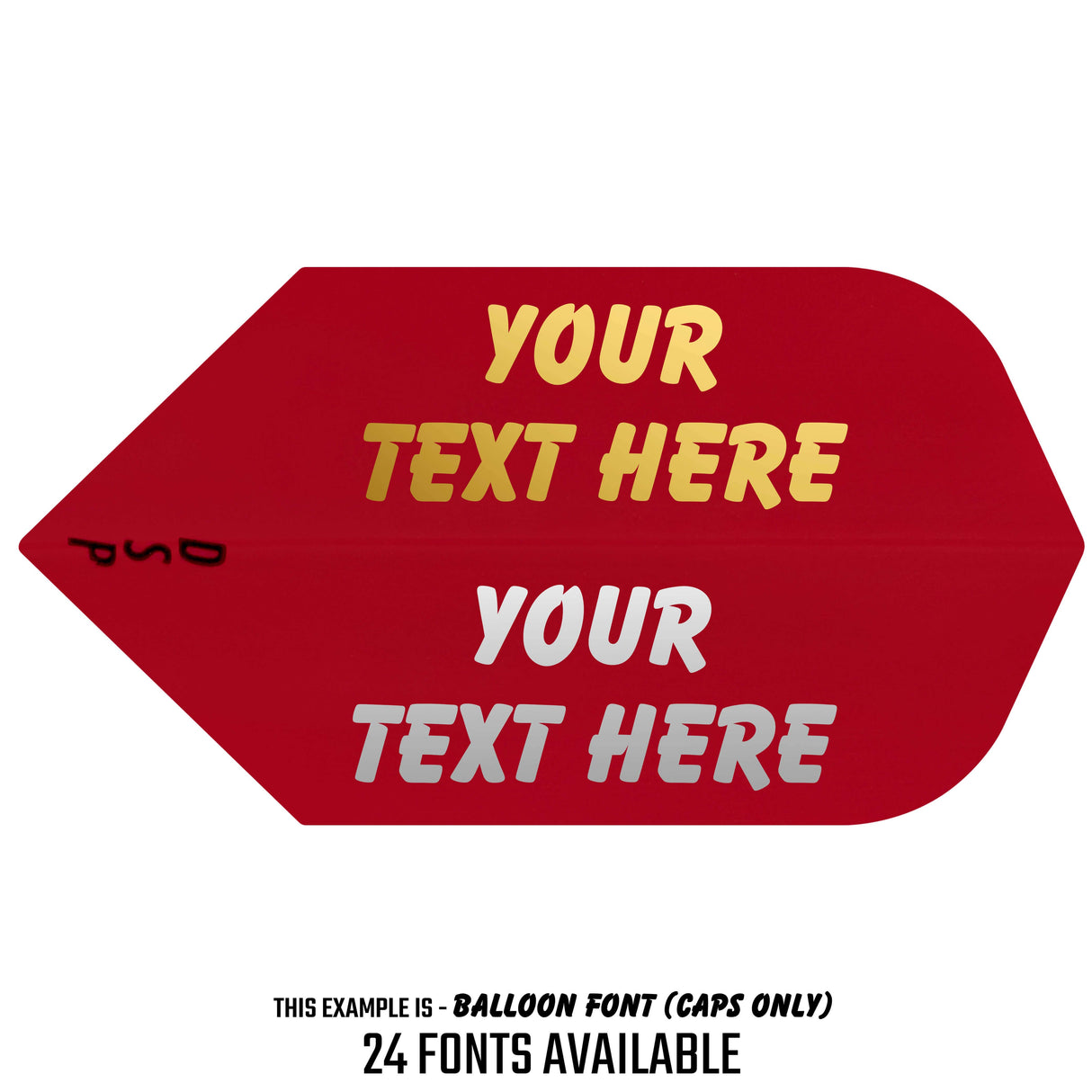 Personalisierte Flights - Hot Foil - 5 Sets - Poly Plain - Slim - Rot