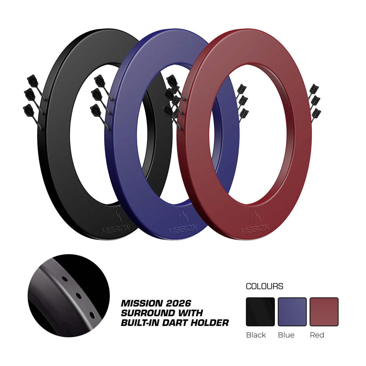 Mission Dartboard Surround - Logo - Integrierter Darthalter