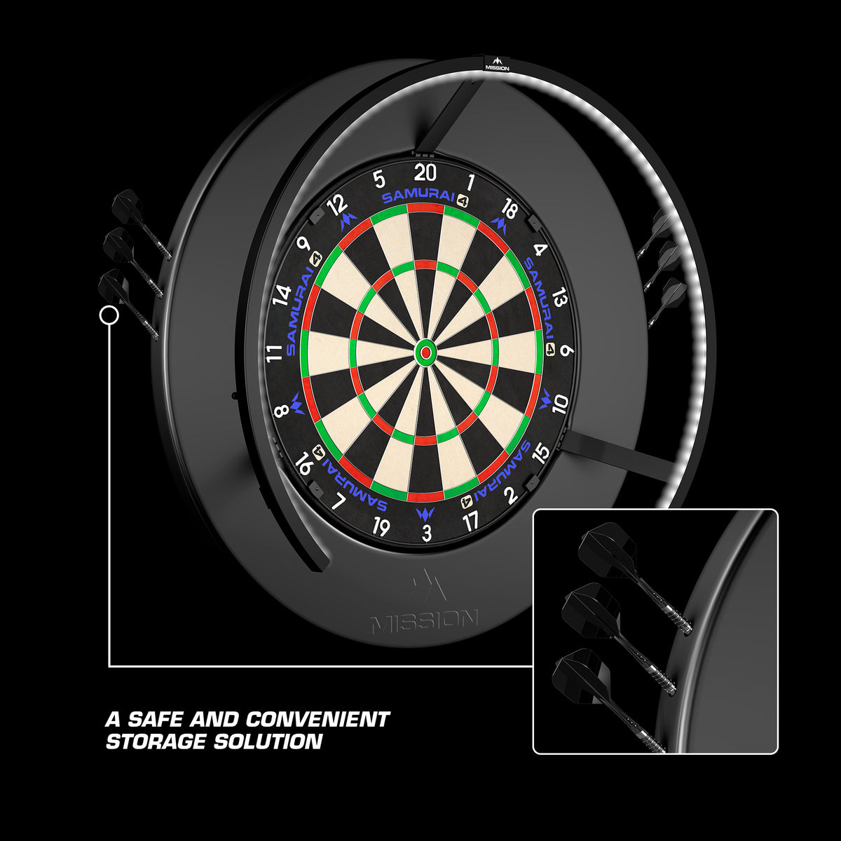 Mission Dartboard Surround - Logo - Integrierter Darthalter