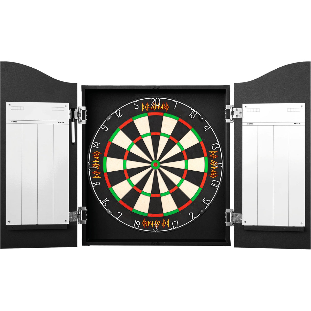 Def Leppard Dartboard-Schrank – Offiziell lizenziert – C7 – Premium Schwarz – Rock of Ages