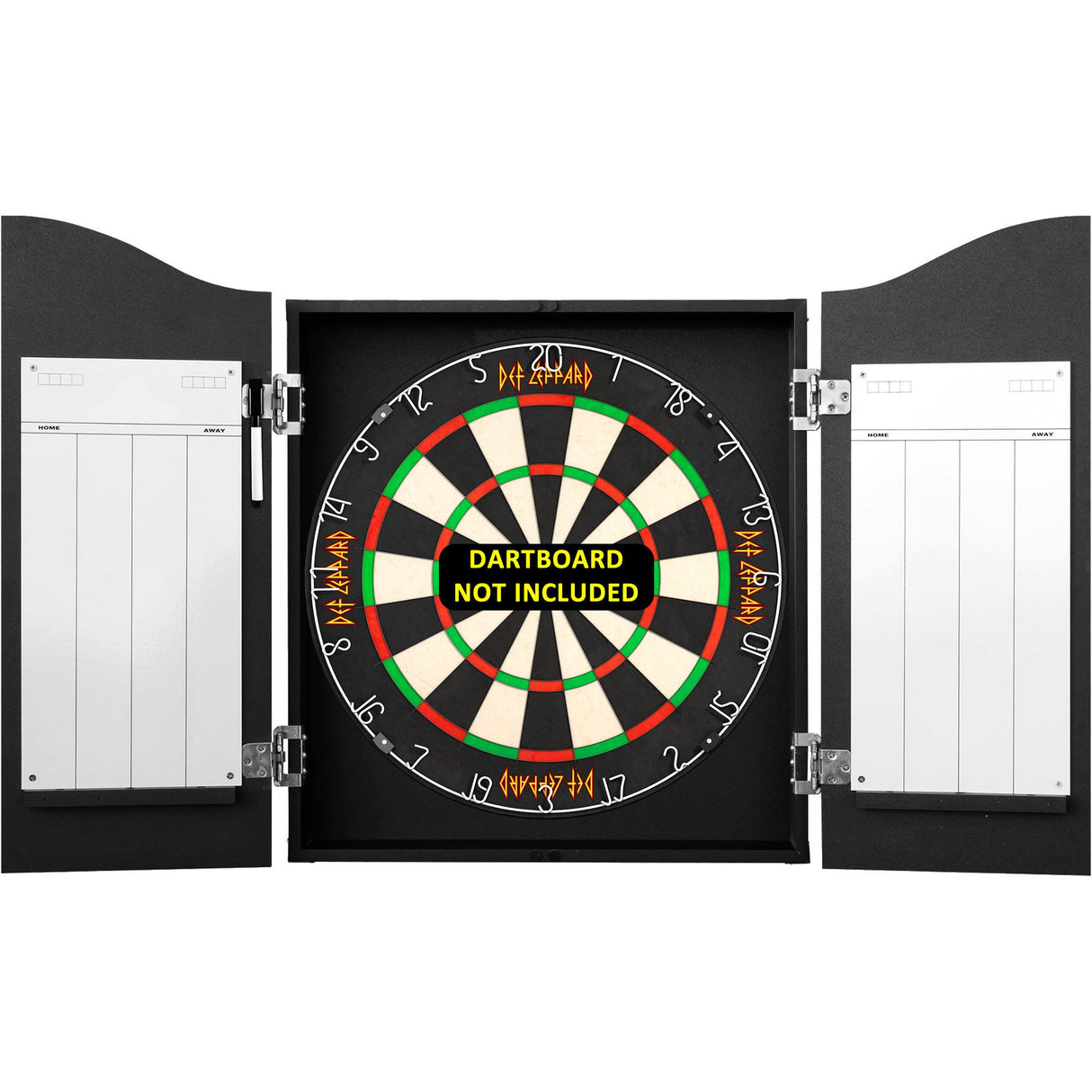 Def Leppard Dartboard-Schrank – Offiziell lizenziert – C7 – Premium Schwarz – Rock of Ages