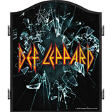 Def Leppard Dartboard-Schrank – offiziell lizenziert – C1 – Premium-Schwarz – zerbrochenes Glas