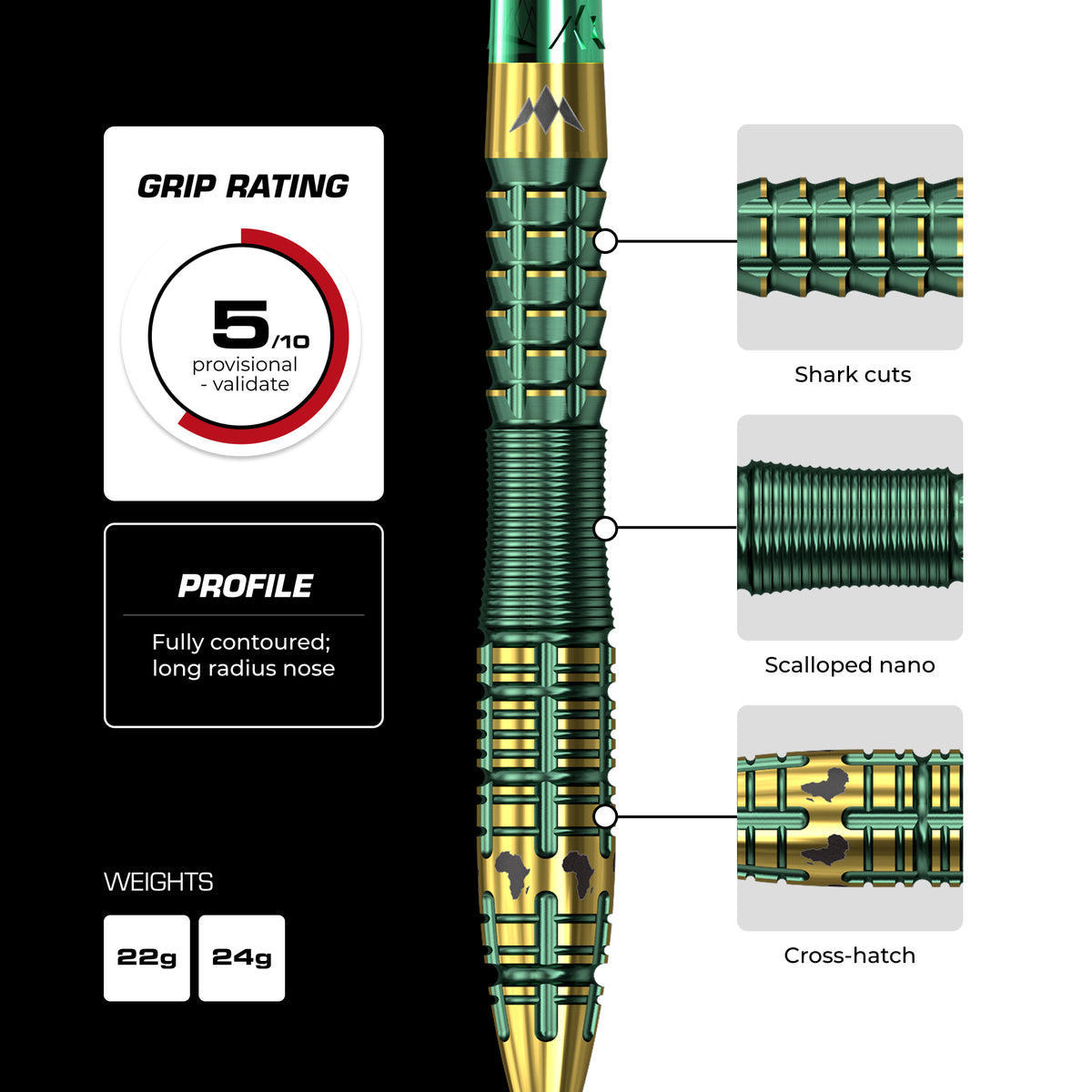 Mission Devon Petersen R2.5 Darts - Stahlspitze - 95% Tungsten
