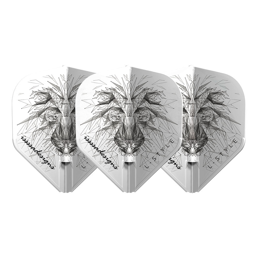 L-Style EZ Dart Flights - Integrierter Schaftdeckel - L1EZ - Dominik Grüllich - Weiß