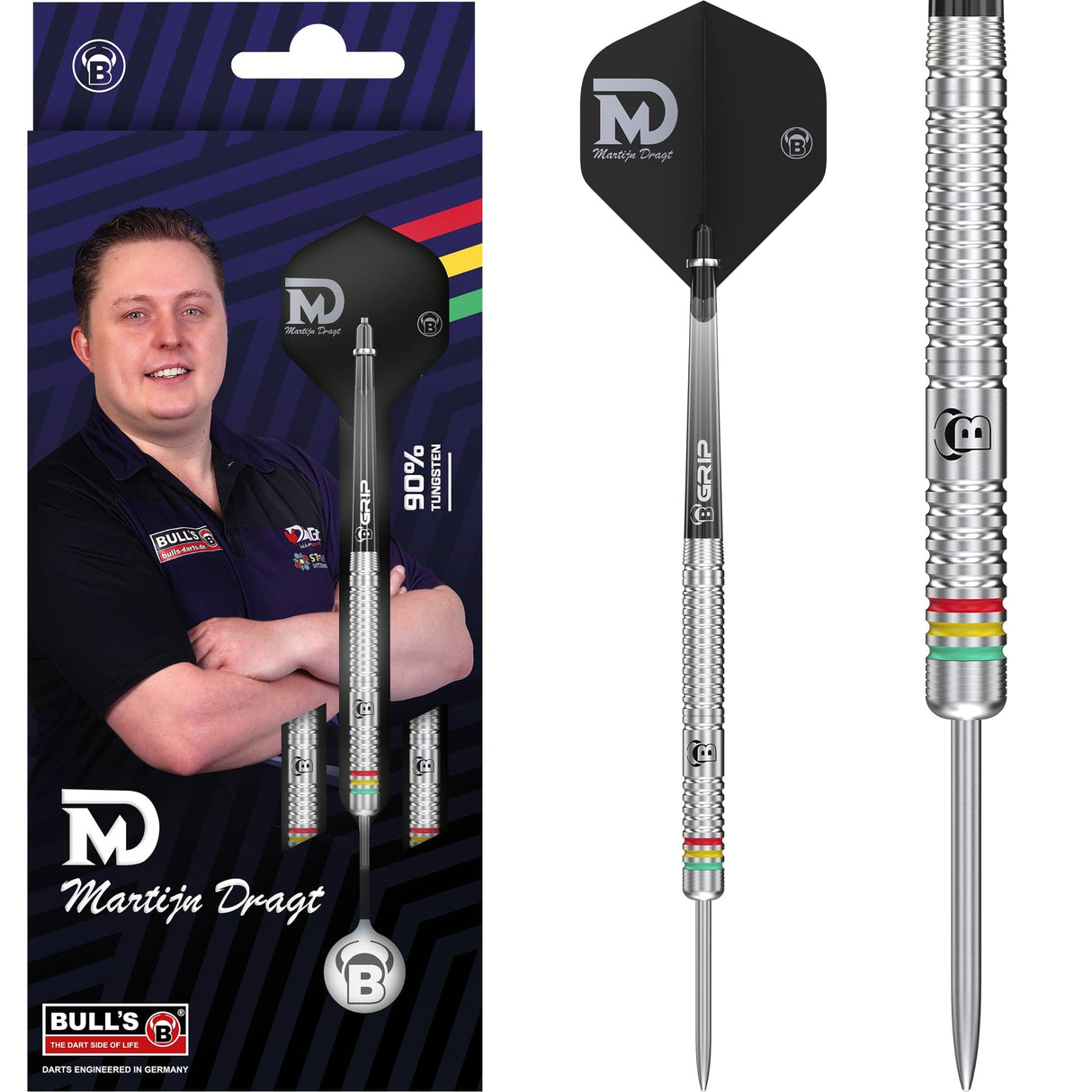 BULL'S Martijn Dragt Darts - Stahlspitze - 90% Tungsten - 24g