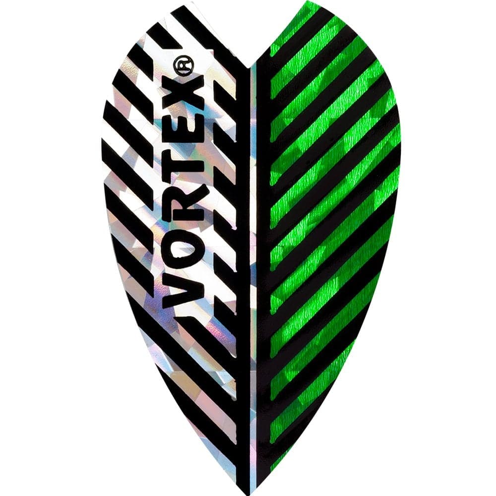 *Harrows Dart Flights - Vortex - Feather - Std - Silver Green