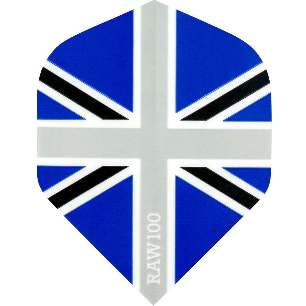 *Dart Flights - Raw 100 - 100 Micron - Std - Union Jack Black Blue
