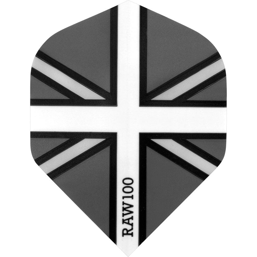 *Dart Flights - Raw 100 - 100 Micron - Std - Union Jack Black Grey