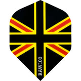 *Dart Flights - Raw 100 - 100 Micron - Std - Union Jack Black Yellow
