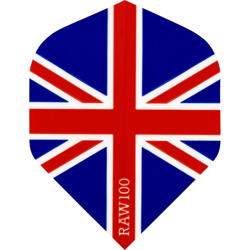 *Dart Flights - Raw 100 - 100 Micron - Std - Union Jack Red White Blue