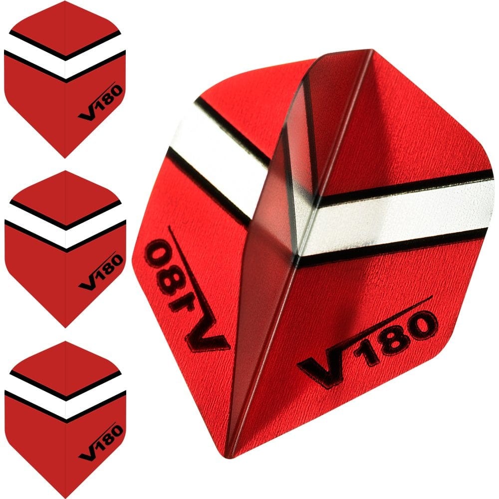 *Dart Flights - V180 Transparent - Chevron - Std Red