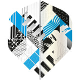 *Amazon Abstract Dart Flights - No2 - Std - White Cyan