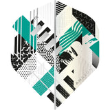 *Amazon Abstract Dart Flights - No2 - Std - White Aqua