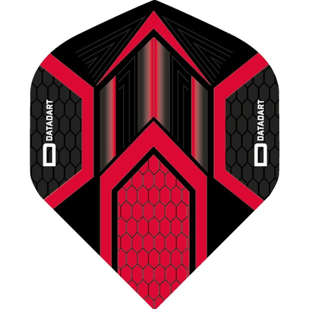 Datadart Dart Flights - Hex - No2 - Std - Black Black Red