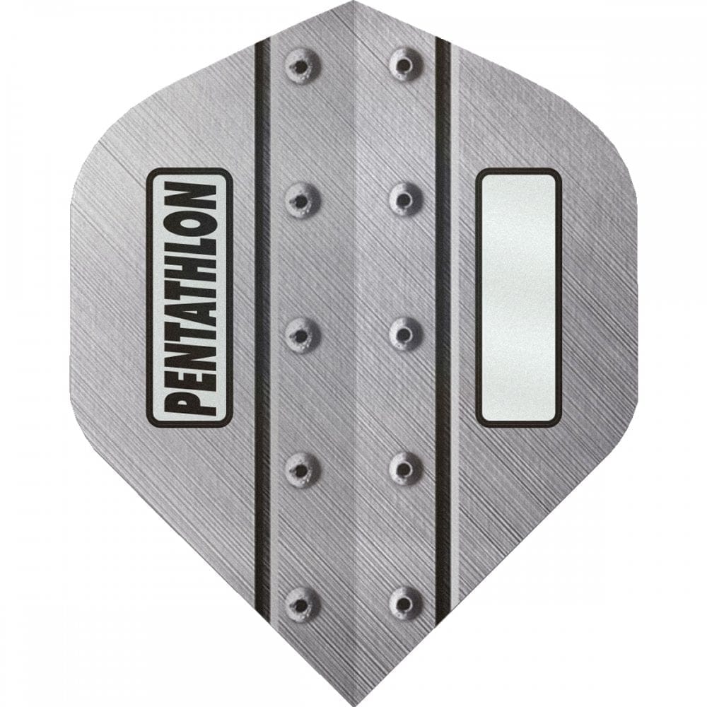 *Pentathlon Dart Flights - 100 Micron - Std - No2 - Window - Metal Rivets - Silver