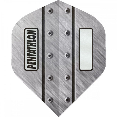 *Pentathlon Dart Flights - 100 Micron - Std - No2 - Window - Metal Rivets - Silver