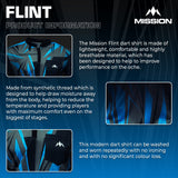 Mission Darts Flint Dart Shirt – Kragenlos – Leicht – Schwarz & Blau – Jugendliche